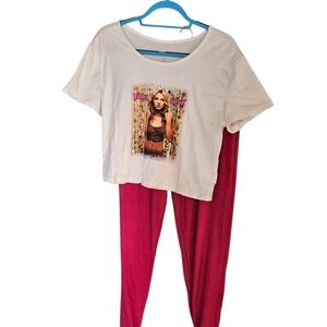 Britney Spears Oops I Did It Again Pajama Pink Set Medium Young Britney Era Ws76